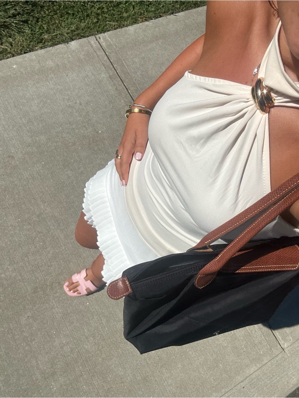 Pleated Mini Skirt Medium